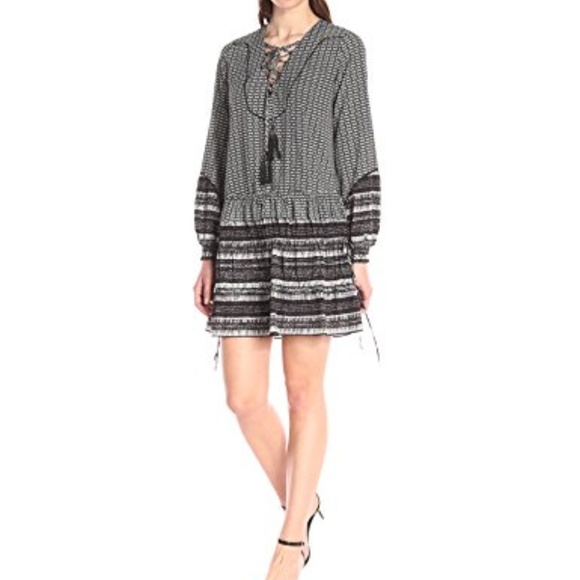 Twelfth Street by Cynthia Vincent Dresses & Skirts - Mixed Print Front Lace up Dress - Large